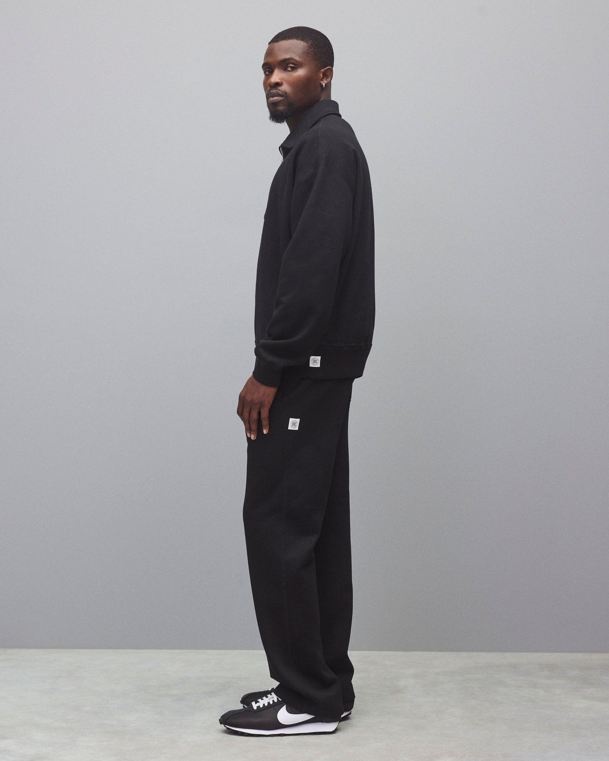 Brushed Fleece Relaxed Half Zip Sweatshirt