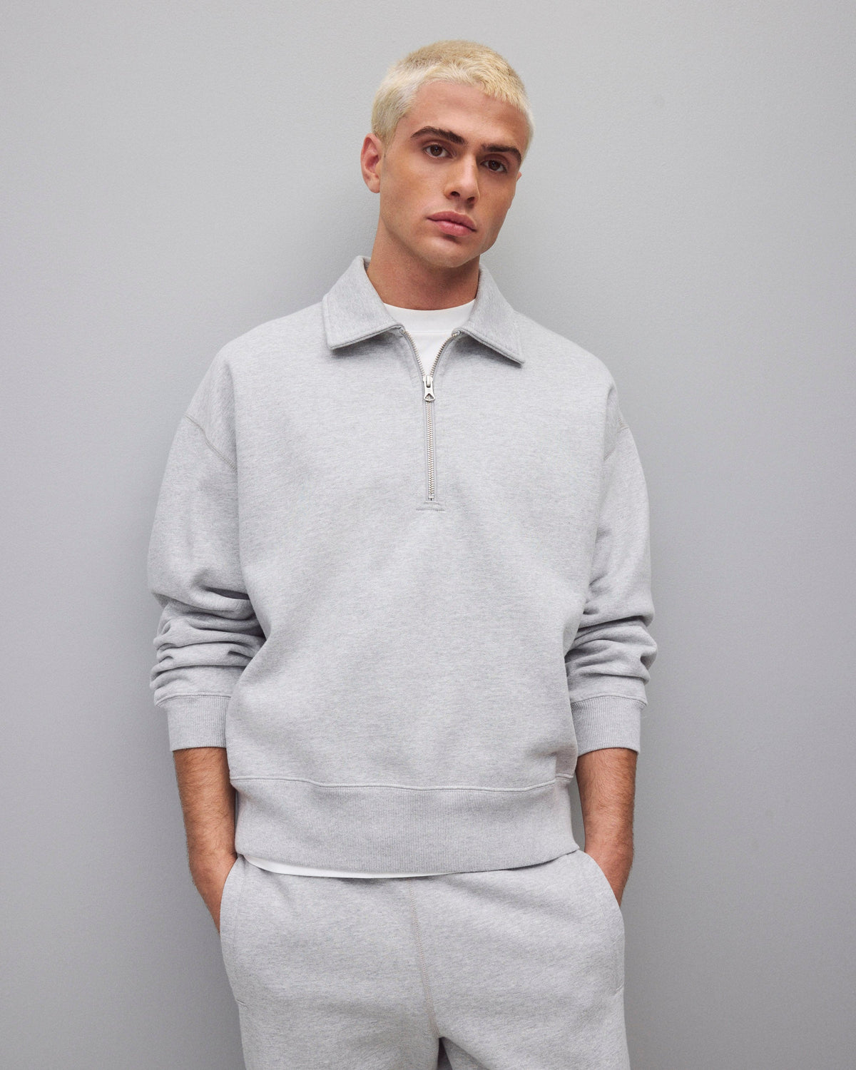 Brushed Fleece Relaxed Half Zip Sweatshirt