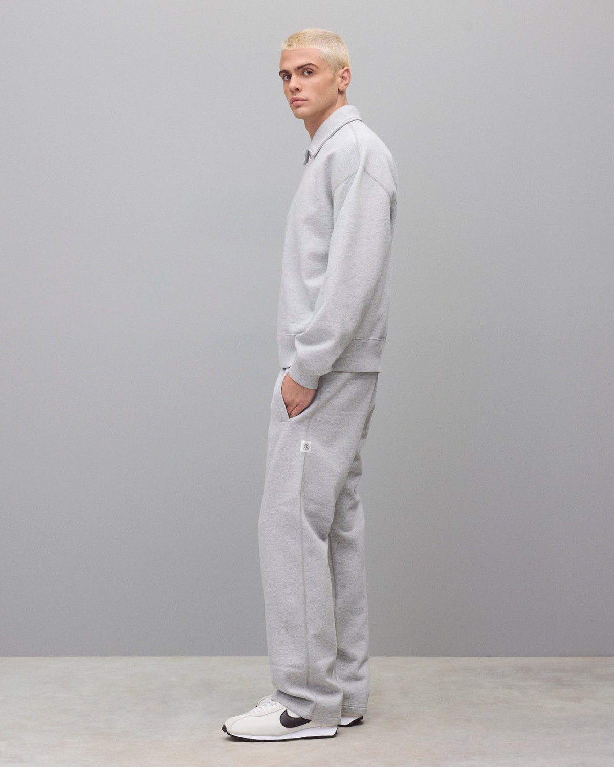 Brushed Fleece Relaxed Half Zip Sweatshirt